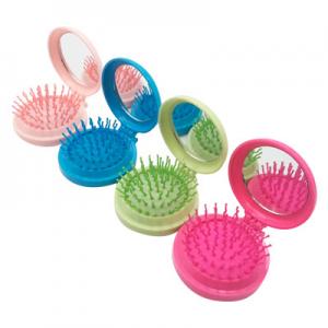 Round Candy foldable Pocket Travel Mirror hair brushes