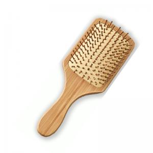 Hotsale Big Square Bamboo salon paddle massage hair brush 