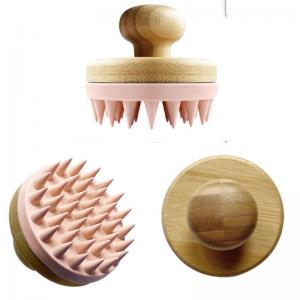 Round Bamboo Shampoo Brushes for scalp care 