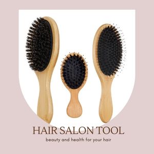Boar bristle hair brush