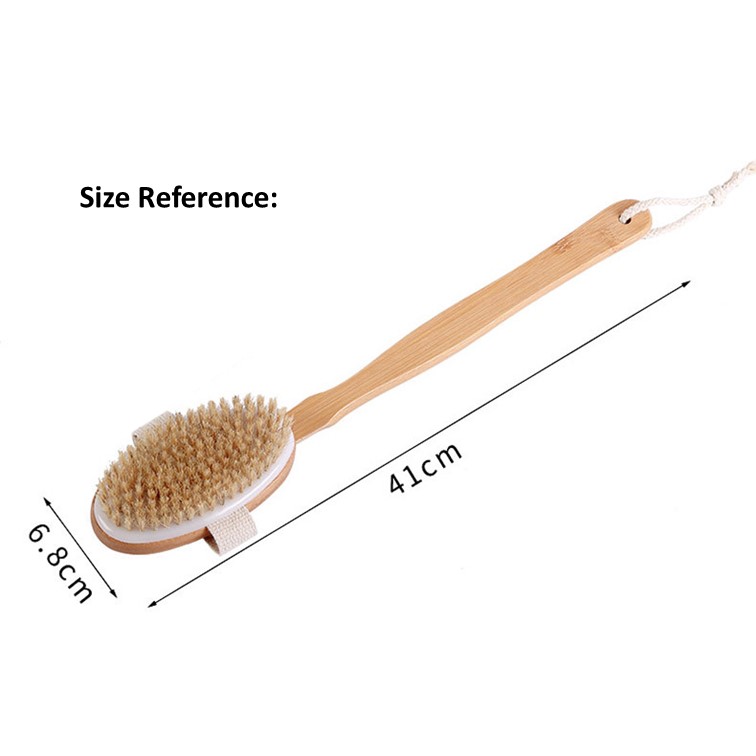 long handle wooden bath brush 