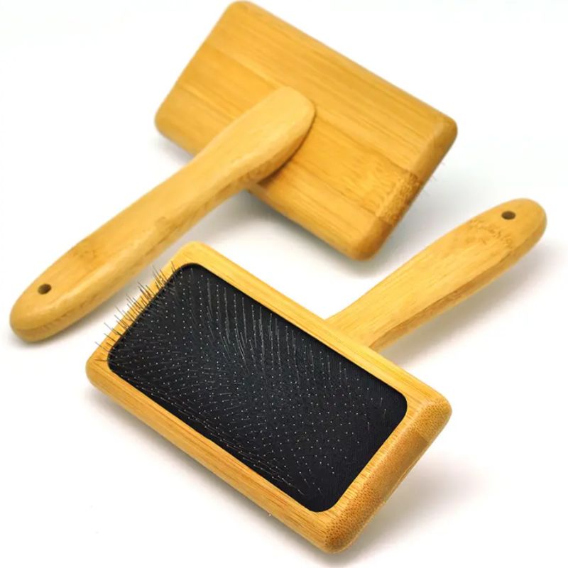 bamboo pets brush ,pets slicker brush 