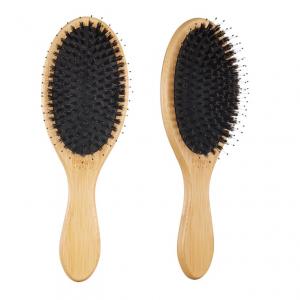 Anti-static and Hair loss Oval Big Bamboo Boar Bristle Hair straightening brush Hair Brush for Men and Women