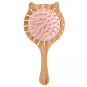 Cute cat shape Bamboo paddle hair brushes