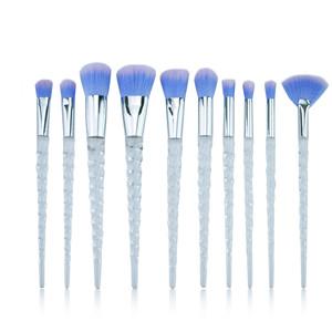 10pcs Transparent handle Unicorn makeup brushes