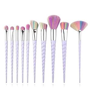 10pcs Transparent handle Unicorn makeup brushes