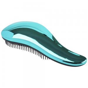 S shape plastic detangling hair brushes with soft bristle