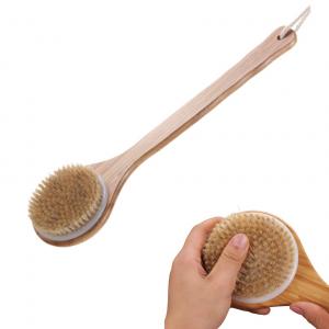 40CM long handle wooden body brush for pregnant